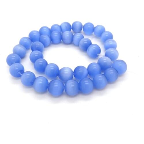 Wholesale 6mm Light Blue Cat Eye Round Shape Loose Glass Space Beads For Jewelry Making,about 670pcs/strand,Free Shipping