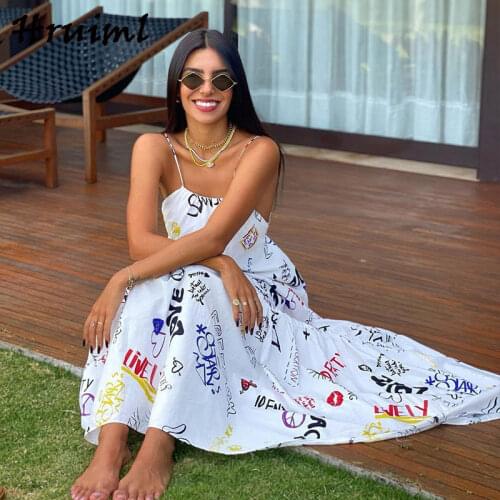 Strappy Dress Sexy Cross Halter Strap Letter Printing Fashion Backless Off Shoulder Classy Kobieta Sukienka Summer Dress Vestido