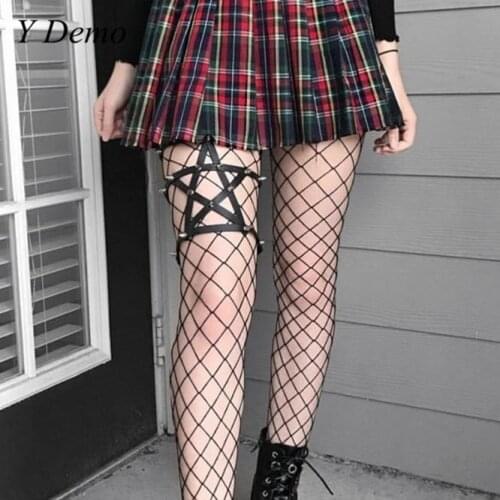 Punk Leg Ring Garters Pu Leather Handmade Stars Rivets Street Dance Cortex Foot Ring