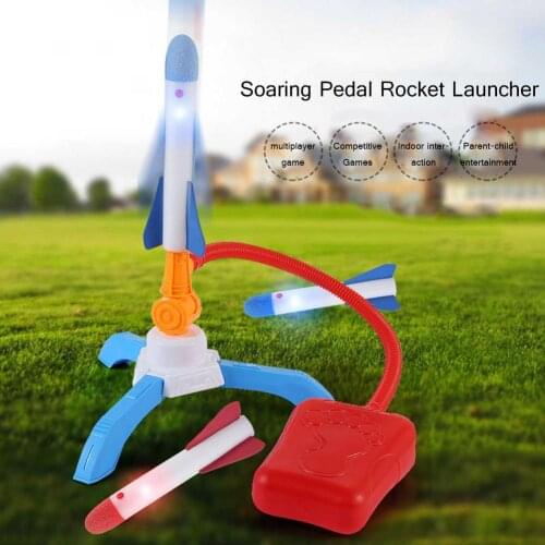 Rocket Launcher Aerodynamic Lightweight Pedal Rocket Parent-child Interactive Outdoor Fun Sports Toys With Light For Kids Boys