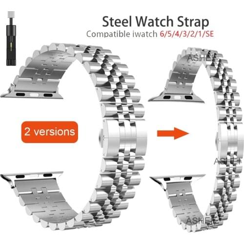 Correa for apple watch se strap 40mm 44mm iwatch 6 5 4 3 38mm 42mm band thin and normal link Bracelet Stainless Steel watchband