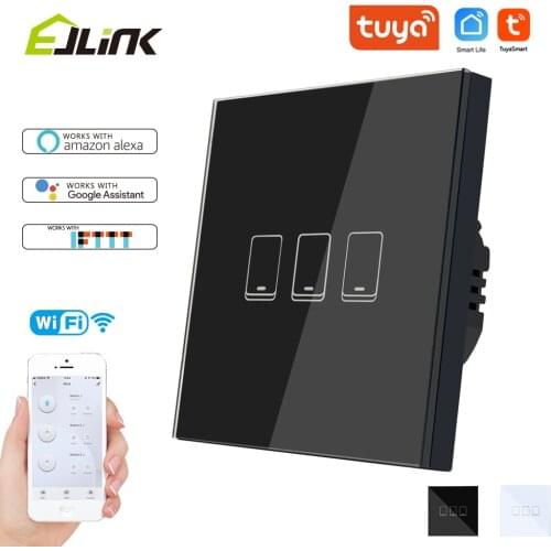 Tuya Smart Wifi Touch Switch Glass Touch Panel Voice Control works with Alexa, Google Home Smart Home Wall Light Switches