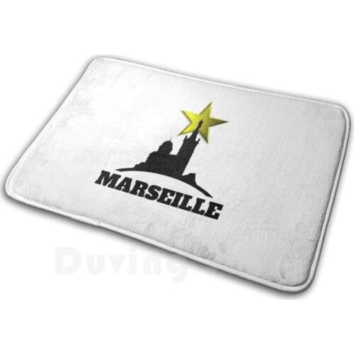 Serie Marseille Bonne Mere Etoile Mat Rug Carpet Anti-Slip Floor Mats Bedroom Marseille Marseillais Om O M Star Good Mother