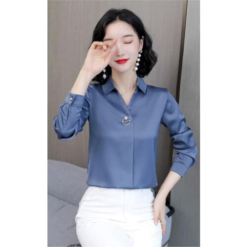 Chiffon shirt womens long-sleeved professional bottoming shirt 2021 spring fashion foreign style high-end white shirt