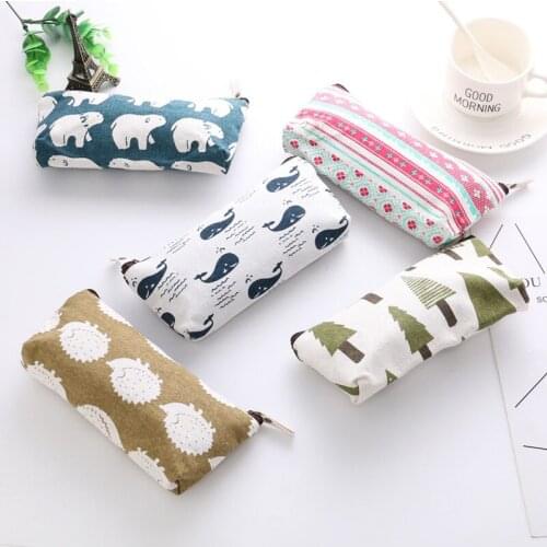 School Supplies Storage Bag Portable Canvas Pencil Case Organizer for pens Colorful Pencil Case School Supplies Stationery