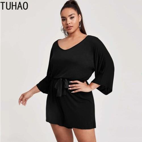 TUHAO Plus Size Rompers Womens Clothes 7XL 6XL 5XL 4XL 3XL Large Size Wide-leg Pants Jumpsuits Casual Loose Jumpsuit WM29