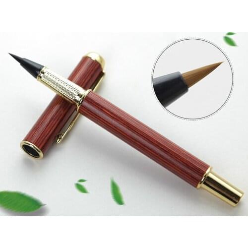 Weasel Hair Pen Type Calligraphy Brush Chinese Small Regular Script Ink Sac Chinese Painting Brush Quality Soft Headed Pen