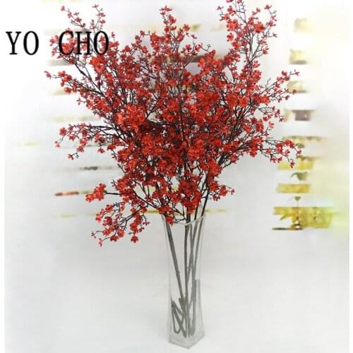 YO CHO simulation cherry branch 100cm8 fork wedding bouquet living room decoration fake flower