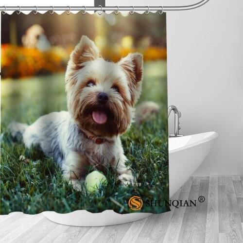 Custom yorkshire terrier Bath Curtain Fabric Modern Shower Curtain bathroom beautiful Curtains Bath decor