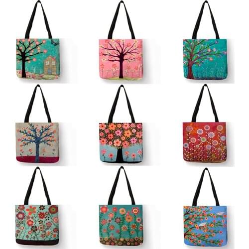 Fantasy Nature Pretty Nice Blossom Trees Printing Tote Bag Elegant Shopping Travel Street Fashion Accessories for Women Girls