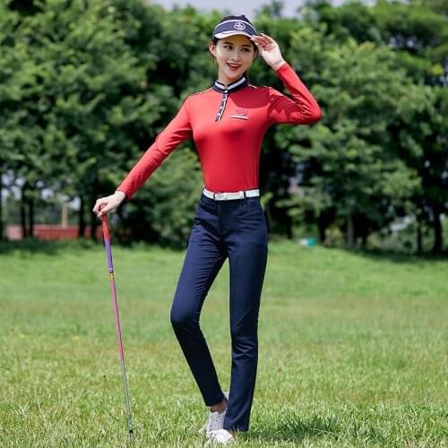 MG Autumn Spring Golf Clothing Lady Suit Long Sleeve Slim Fit Shirt Top Sports Wear Pants Apparel for Women Tennis Baseball Team