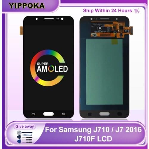 Super AMOLED For Samsung Galaxy J7 2016 Display J710 LCD Touch Screen Digitizer Display J710FN J710F J710M J710G Assembly Parts
