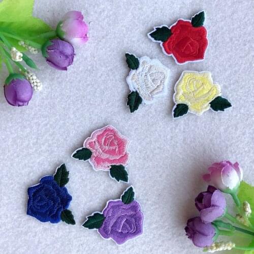 100pcs/lot Embroidery Patches flower floral Jacket Jean Backpack Clothing Decoration Accessories Diy Iron Heat Transfer Applique