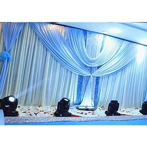 3*6m ice silk Wedding Party Stage Celebration Background Silver Sequins Fabric Satin Drape Curtain Pillar Ceiling Backdrop props