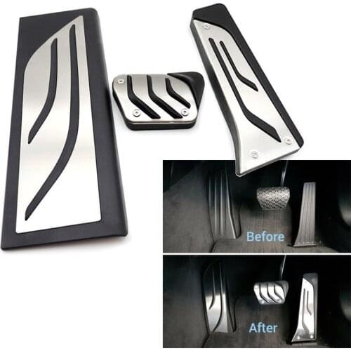 3pcs/set AT Car Foot Gas Brake Pedals Anti-slip Cover Kit For BMW X3 2018-2020 X4 2019-2020 LHD Car Accessories