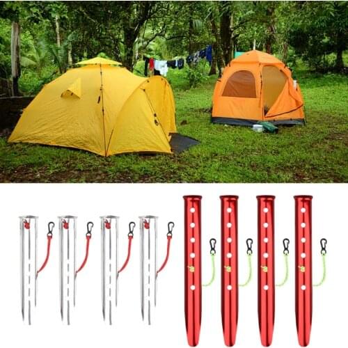 4 Pcs U-Shaped Snow Nails Aluminum Alloy Nails Pegs Beach Sand Ground Stakes Camping Tent Accessories