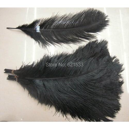 50Pcs ostrich feathers wedding party decorations 16-18inch/40-45cm black color freeshipping