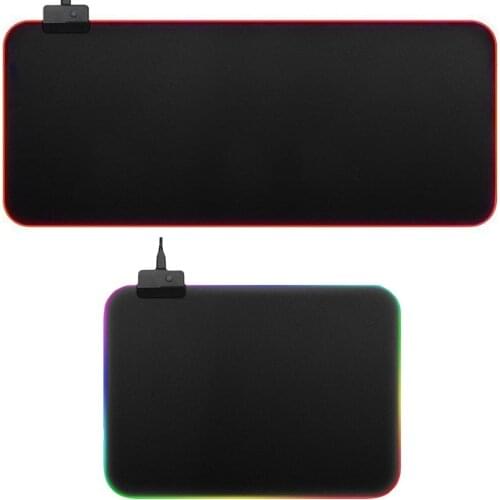 Large RGB LED Glowing Gaming Mouse Pad Illuminated Keyboard Non-slip Mat Blanket