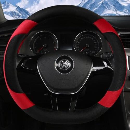 D Shape 38cm Car Steering Wheel Cover Non-slip PU Leather for POLO GOLF 7 Scirocco Suzuki Swift Nissan Rogue High Quality