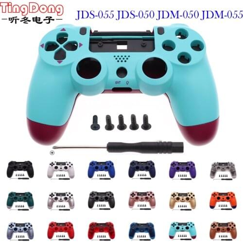 For PS4 Pro JDS 055 JDM-050 JDM-055 Controller Full Set Housing shell Repair buttons Case Mod Kit DIY black Blue Cover Replace