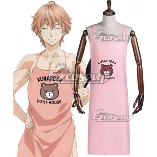 Shokugeki no Soma Satoshi Isshiki Apron Unisex Pink Cartoon Aprons Halloween Party Adult Cosplay Costume E001