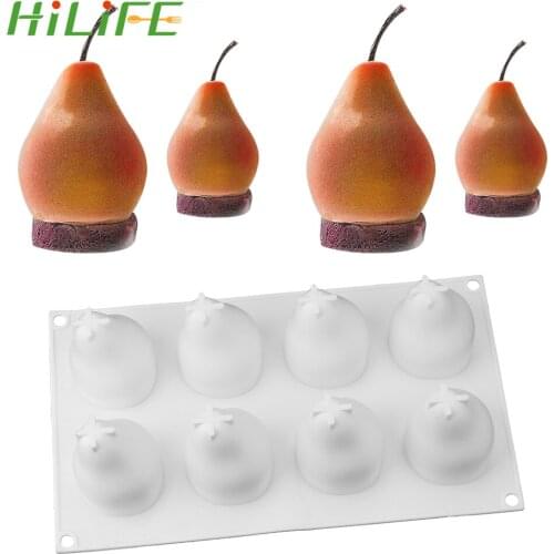 HILIFE Pear Shape For Mousse Truffle Brownies Dessert Pastry Tools 3D Silicone Cake Mold Bakeware DIY Baking Tray