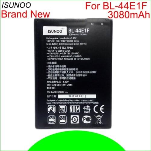 ISUNOO 10pcs/lot 3080mAh BL-44E1F Battery for LG V20 VS995 US996 LS997 H990DS H910 H918 Stylus3 M400 Replacement Battery