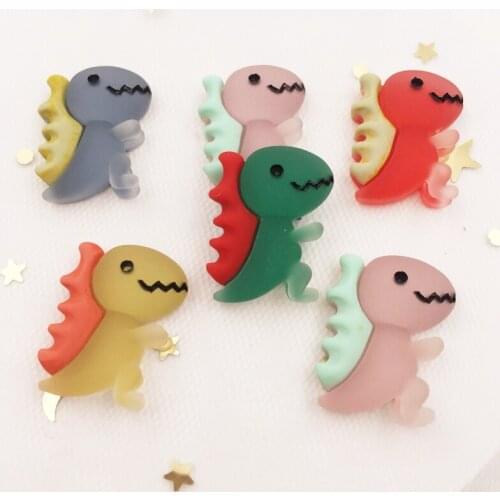Resin Kawaii Mix Colorful Clear Candy Color Dinosaur Flatback Cabochon Stone 20PCS Scrapbook DIY Decor Home Figurine Craft OF887