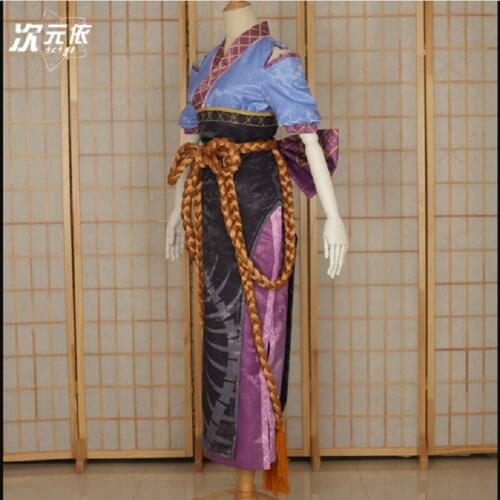 Onmyoji Mobile Game SP-style God Bone Bound Qing Ji cos suit Dai-color cold green cosplay female suit R