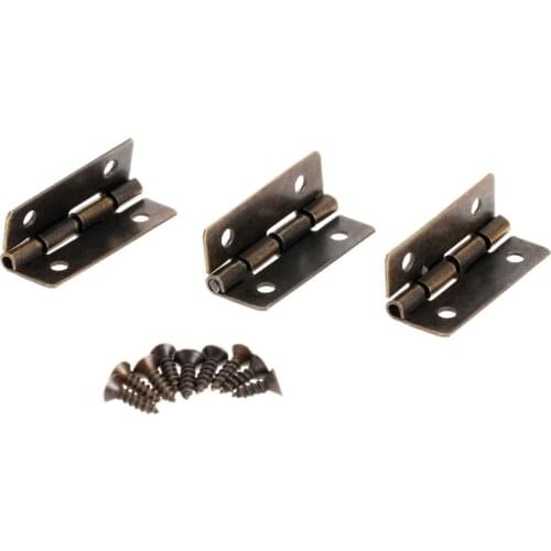 12pcs 30mm Brass Cabinet Furniture Hinge Antique Bronze Door Hinges For Wooden Cabinet Drawer Jewellery Box Furniture Hardware