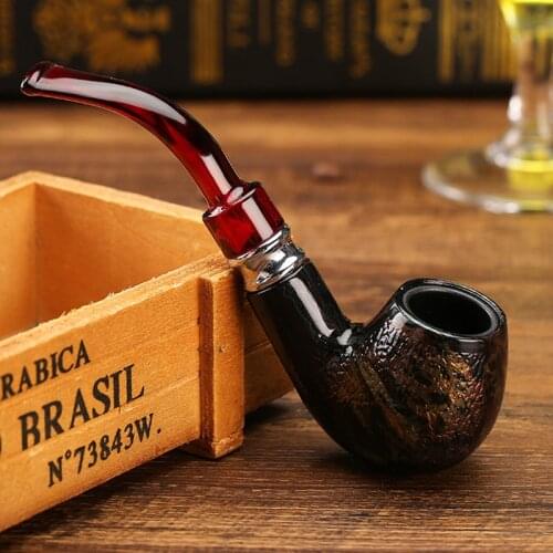 Fashion Snake Scale Resin Pipes Chimney Double Filter Wood Smoking Pipe Herb Tobacco Pipe Cigar Narguile Grinder Smoke