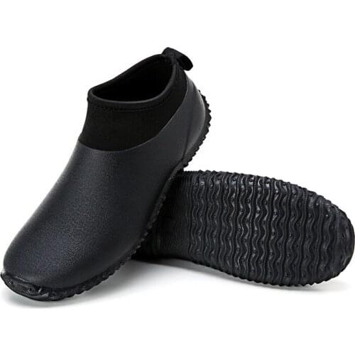 Mens and Womens Fashion Short Rainshoes Low-Top Solid Color Rubber Rain Boots Car Wash Shallow Mouth Shoes