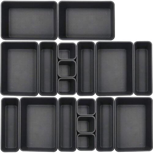 Big deal 18 Pack Interlocking Drawer Organizer Tray, Multi-Purpose Desk Drawer Tray Organizer for Kitchen Bathroom Office Bedroo