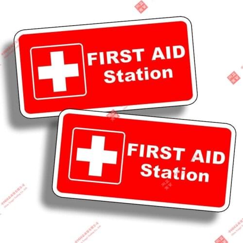 Ifelike First Aid Station Sticker Vinyl Emergency Safe Safety Decal Fire Rescue 911 Car Racing Car Laptop Helmet Racing Stickers