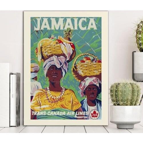 HD Printed Wall Art Vintage Travel Trans Poster Jamaica Canvas Painting Modern Home Decor Modular Pictures Frame For Living Room