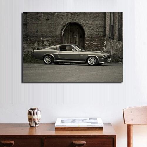 Nordic Home Retro Nostalgia Ford Mustang Shelby GT500 Muscle Car Poster Mural Living Room Decoration Canvas Painting Wall Art