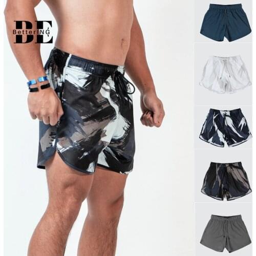 2021 Mens New Sports Leisure Stretch Fitness Shorts European and American Camouflage Running Training Five-point Pants