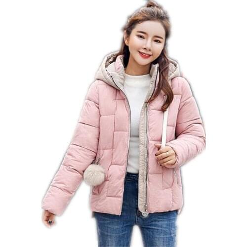 New Sweet Winter Short Women Jackets 2018Wide-Waisted Down Cotton Jackets Female Loose Casual Winter Women Warm Parkas MujerQ572
