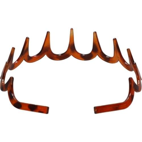 Women Girls Zig-Zag Long Tooth Headband Plastic Resin Non-Slip Comb Hair Hoop J78E