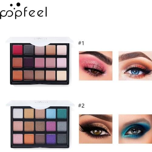 POPFEEL15 Colors Nude Eyeshadow Smoky Makeup Eye Shadow Glitter Eye Shadow Matte Eyeshadow Palette Waterproof Make Up Beauty Set