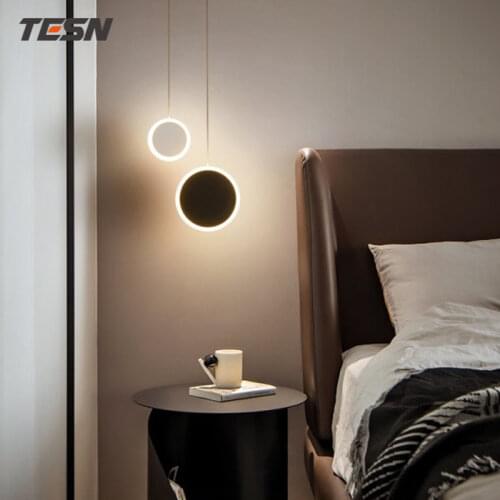 Simple post-modern circle small chandelier Nordic creative bedroom bedside bar designer style personalized chandelier