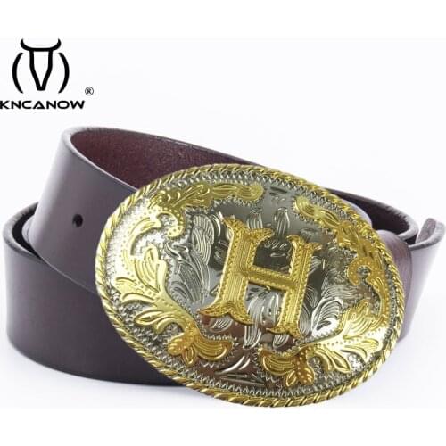100% Cow Leather Belts Men Cow Design Belt Fashion Casual Male Waist Strap Cowskin Letter H Buckle New Mens/women Luxury Belt