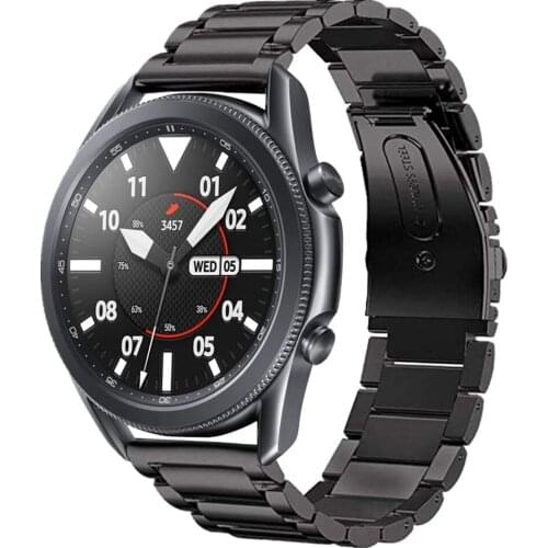 Bands for Samsung Galaxy Watch 3 45mm 41mm Band 20mm 22mm Solid Stainless Steel Link Bracelet Active 2 40mm 44mm Wrist Strap