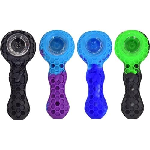 Silicone Tobacco Pipe Portable Cigarette Honeycomb Pipe Heat Resistant Cigar Smoking Pipe Fumar Hierba Tubo Accessories