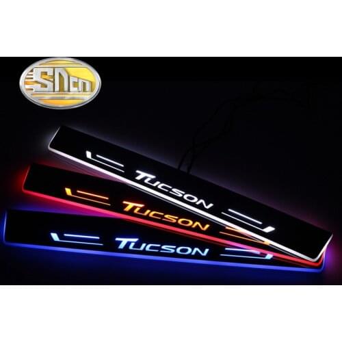 SNCN Car LED Door Sill For Hyundai Tucson 2015 - 2019 2020 Ultra-thin Acrylic Dynamic LED Welcome Light Scuff Plate Pedal