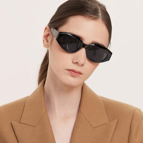 Veshion Pink Black Retro Sunglasses for Women Polygon 2021 Ladies Sun Glasses Cat Eye Uv400 Accessories Female Hot-selling