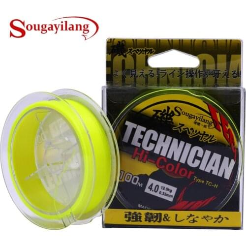 Sougayilang 1.5-8# 100M Fluorocarbon Fishing Line 113-43LB 0.2-0.5mm Brand Carp Rock Fishing Line Fishing Tackle De Pesca