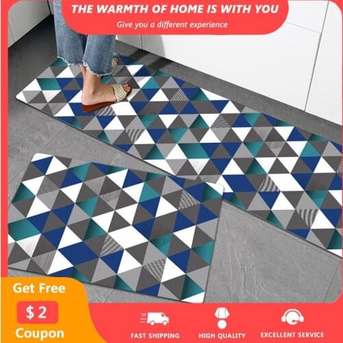 Modern Geometric Print Kitchen Mats Bedroom Bathroom Hotel Hallway Belcony Entrance Carpet Non-slip Washable Drop Shipping tapis