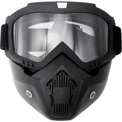 Outdoor Anti Fog Airsoft Mask Helmet Motorcycle Detachable Goggles Paintball Mask Protective Tactical Shooting Full Face Mask