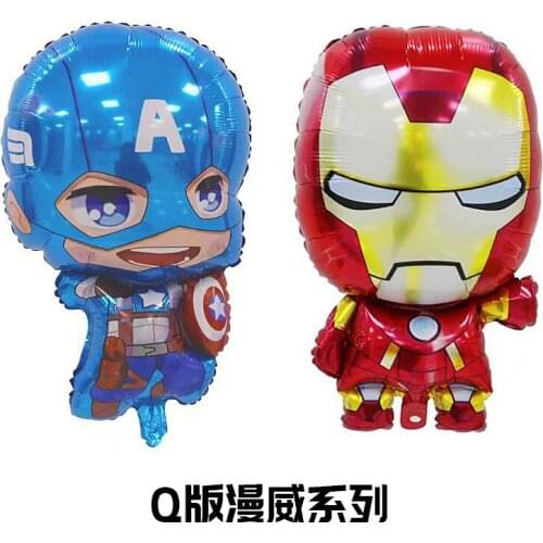 Marvel Cartoon Q version Captain America iron Man birthday party Aluminum balloon Party decoration Balloon decoration